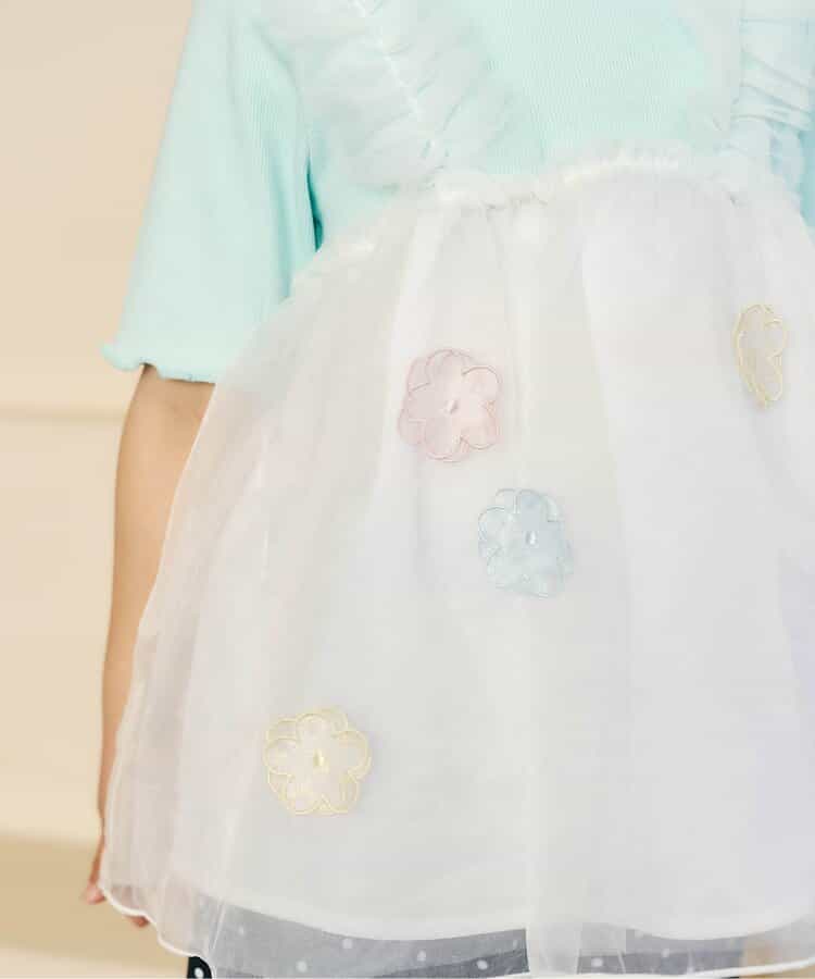 日本童裝 apres les cours 花朵和心形薄紗上衣 80-140cm 女童款 夏季 TOPS