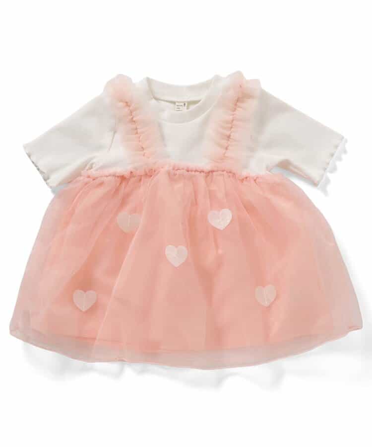 日本童裝 apres les cours 花朵和心形薄紗上衣 80-140cm 女童款 夏季 TOPS