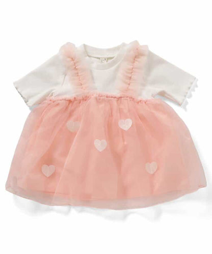 日本童裝 apres les cours 花朵和心形薄紗上衣 80-140cm 女童款 夏季 TOPS