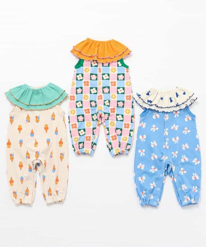 日本直送 apres les cours 華夫格紋荷葉領子 初生嬰兒 70-90cm TOPS 衣服配件