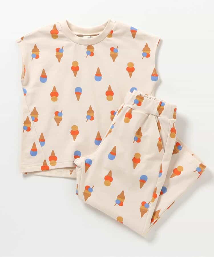 日本童裝 apres les cours FUNNY印花兩件套裝 70-130cm 女童款 初生嬰兒 夏季 TOPS PANTS