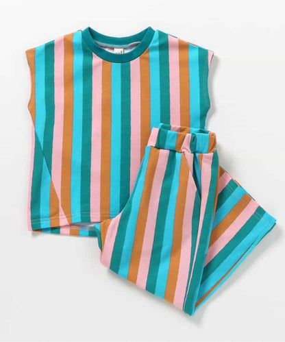 日本童裝 apres les cours FUNNY印花兩件套裝 70-130cm 女童款 初生嬰兒 夏季 TOPS PANTS