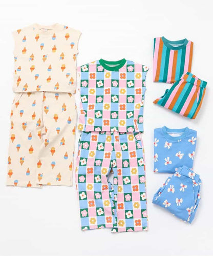 日本童裝 apres les cours FUNNY印花兩件套裝 70-130cm 女童款 初生嬰兒 夏季 TOPS PANTS