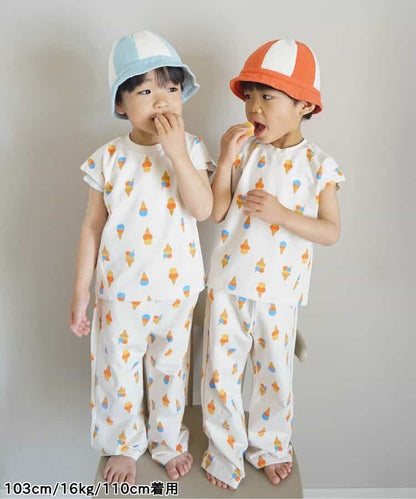日本童裝 apres les cours FUNNY印花兩件套裝 70-130cm 女童款 初生嬰兒 夏季 TOPS PANTS