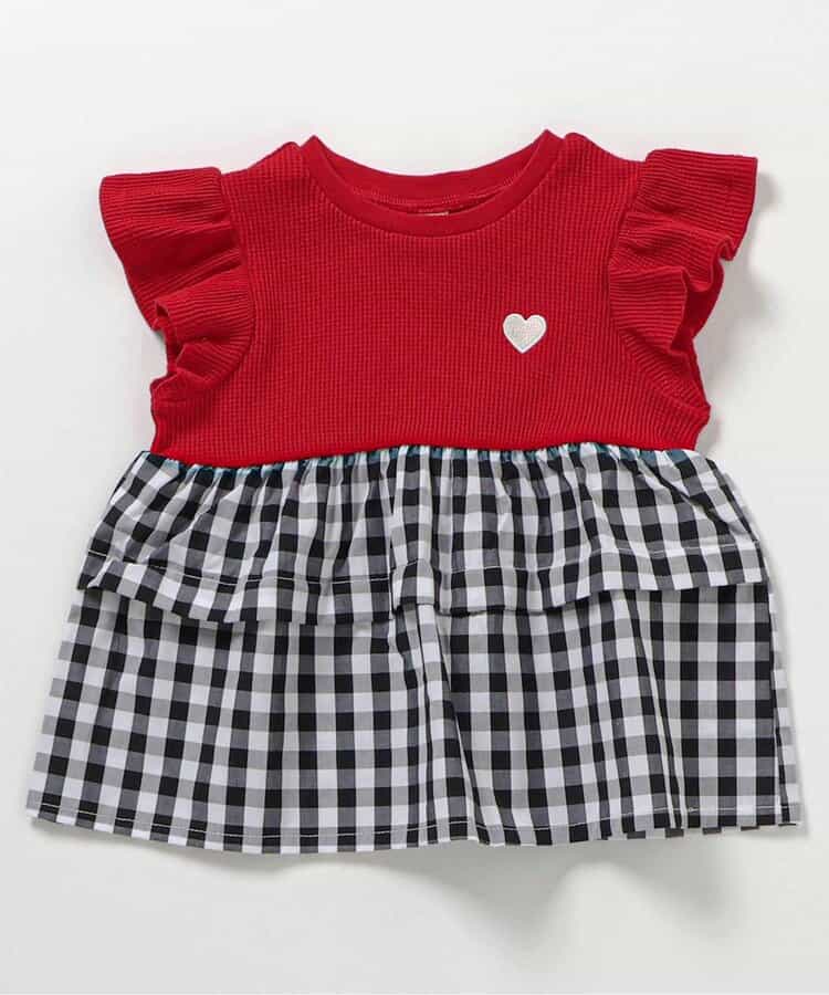 日本童裝 apres les cours 拼接小飛袖上衣 80-140cm 女童款 夏季 TOPS
