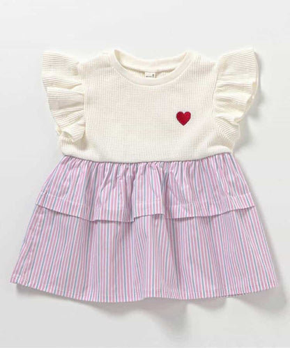 日本童裝 apres les cours 拼接小飛袖上衣 80-140cm 女童款 夏季 TOPS