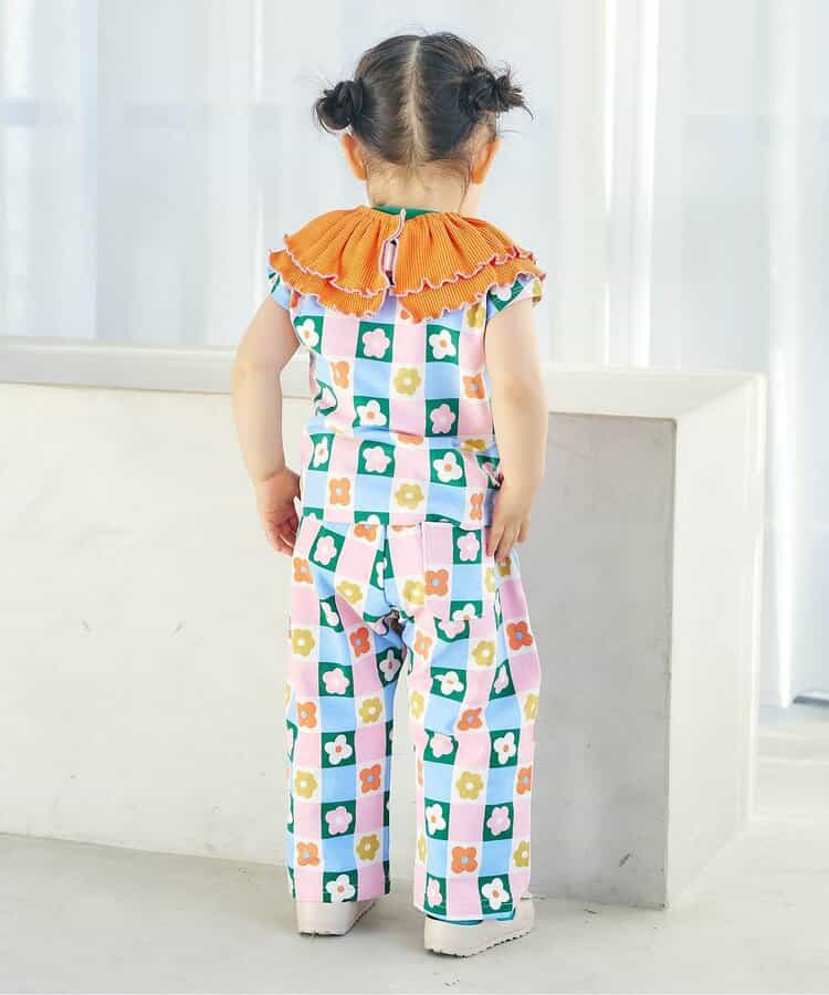 日本直送 apres les cours 華夫格紋荷葉領子 初生嬰兒 70-90cm TOPS 衣服配件