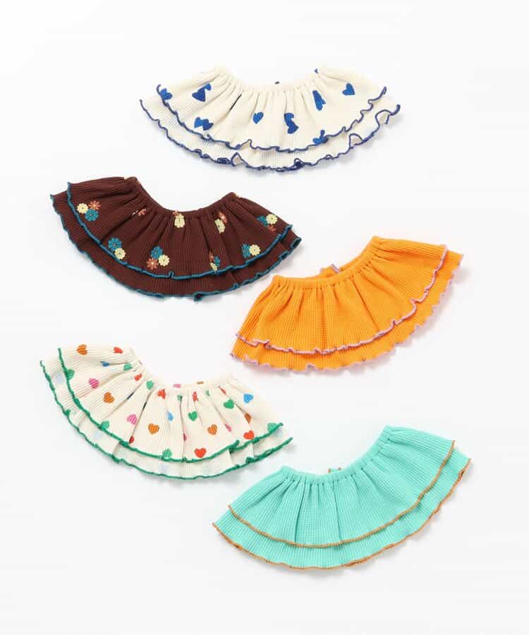 日本直送 apres les cours 華夫格紋荷葉領子 初生嬰兒 70-90cm TOPS 衣服配件