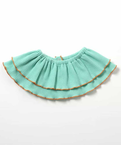 日本直送 apres les cours 華夫格紋荷葉領子 初生嬰兒 70-90cm TOPS 衣服配件
