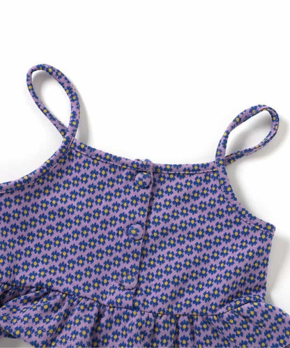 日本童裝 apres les cours 碎花提花吊帶及喇叭褲套裝 80-140cm 女童款 夏季 TOPS PANTS