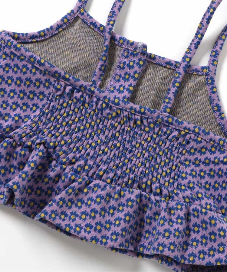 日本童裝 apres les cours 碎花提花吊帶及喇叭褲套裝 80-140cm 女童款 夏季 TOPS PANTS