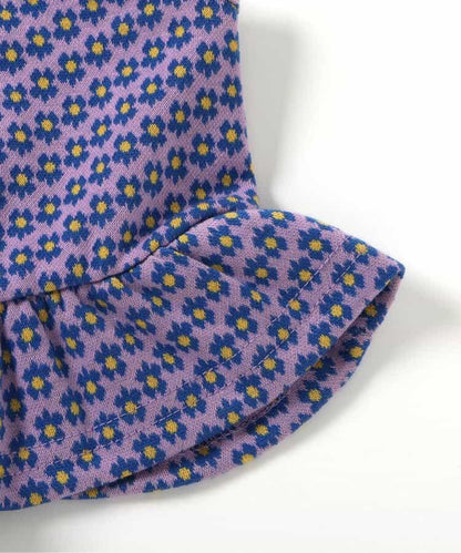 日本童裝 apres les cours 碎花提花吊帶及喇叭褲套裝 80-140cm 女童款 夏季 TOPS PANTS