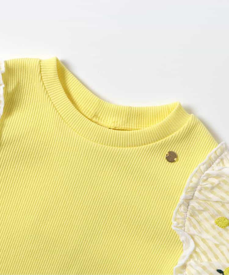 日本童裝 apres les cours 繡花薄紗袖拼接上衣 80-140cm 女童款 夏季 TOPS