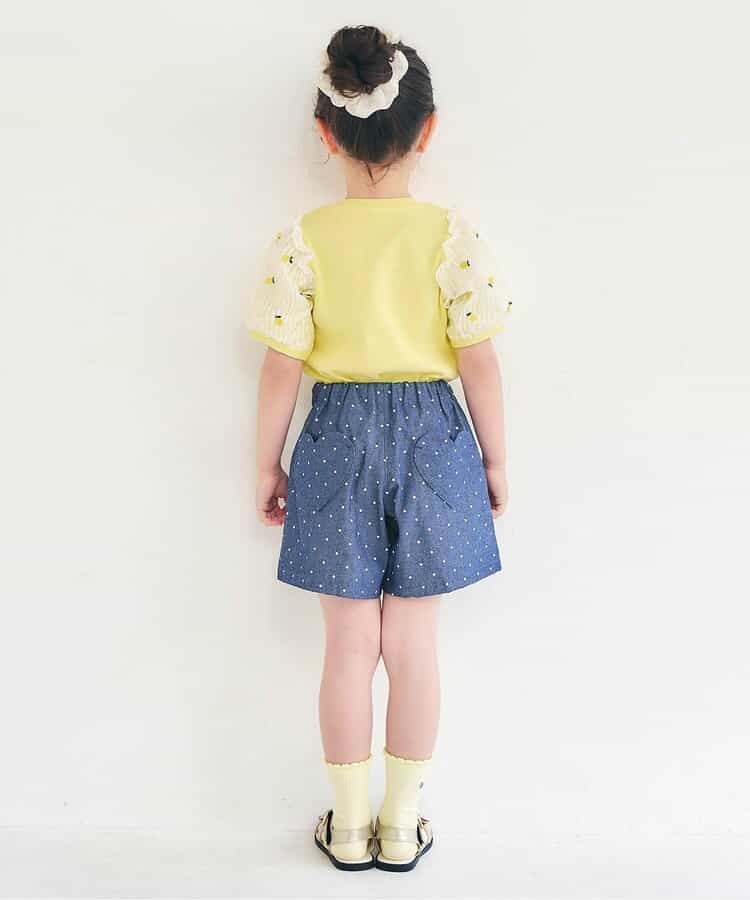 日本童裝 apres les cours 繡花薄紗袖拼接上衣 80-140cm 女童款 夏季 TOPS