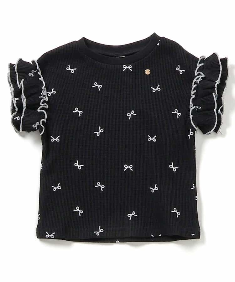 日本童裝 apres les cours 華夫格荷葉邊上衣 80-140cm 女童款 夏季 TOPS