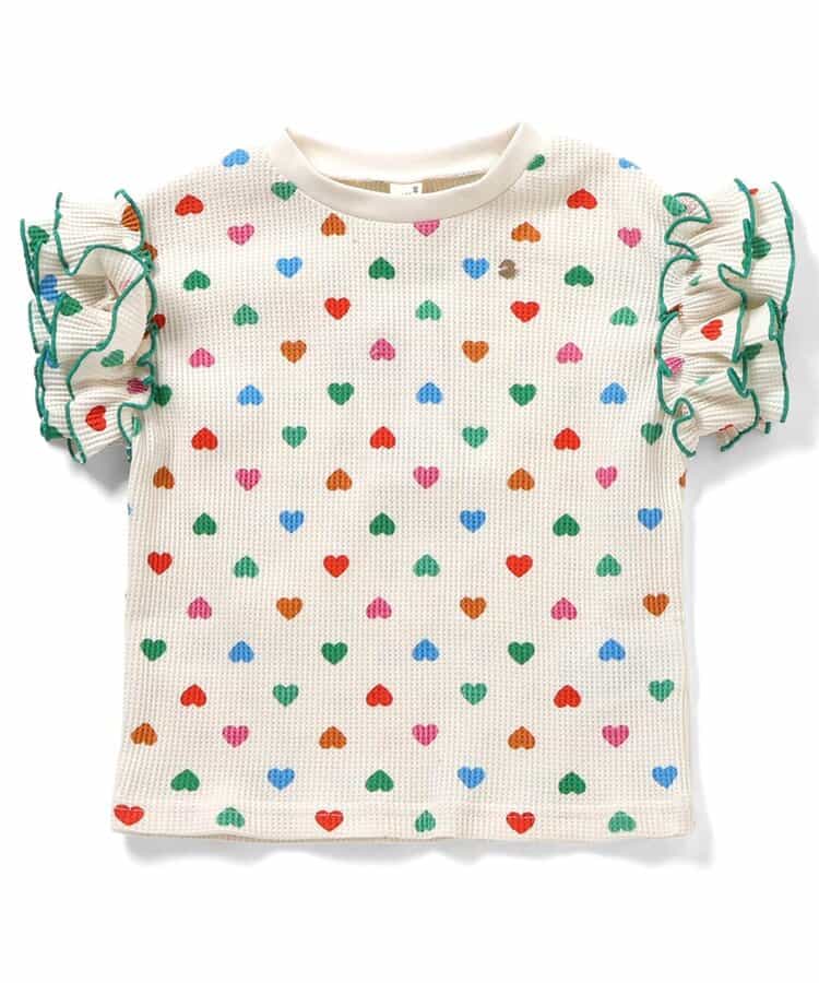 日本童裝 apres les cours 華夫格荷葉邊上衣 80-140cm 女童款 夏季 TOPS