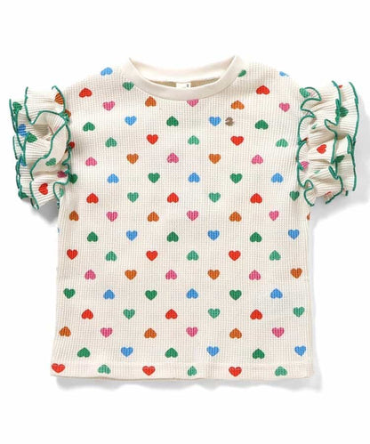 日本童裝 apres les cours 花邊袖上衣 80-140cm 女童款 夏季 TOPS
