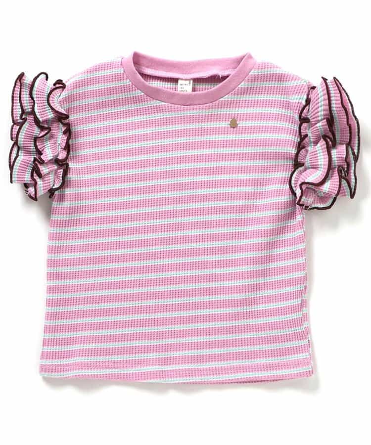日本童裝 apres les cours 華夫格荷葉邊上衣 80-140cm 女童款 夏季 TOPS