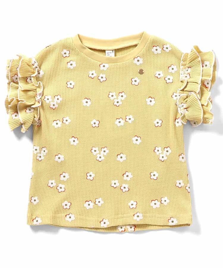 日本童裝 apres les cours 華夫格荷葉邊上衣 80-140cm 女童款 夏季 TOPS