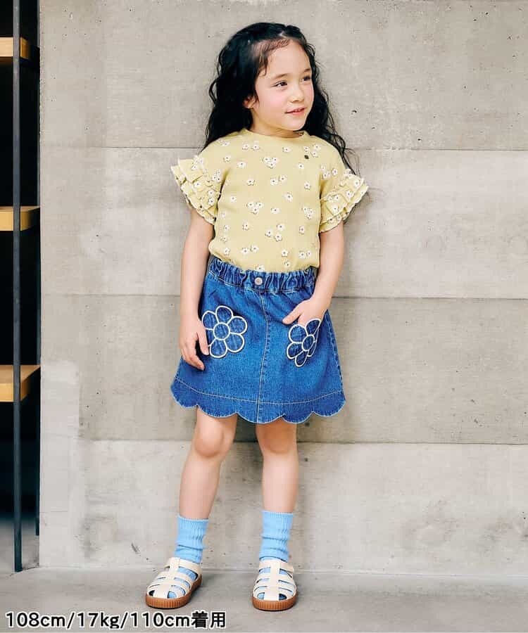 日本童裝 apres les cours 華夫格荷葉邊上衣 80-140cm 女童款 夏季 TOPS