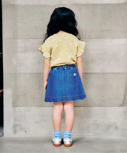 日本童裝 apres les cours 花邊袖上衣 80-140cm 女童款 夏季 TOPS