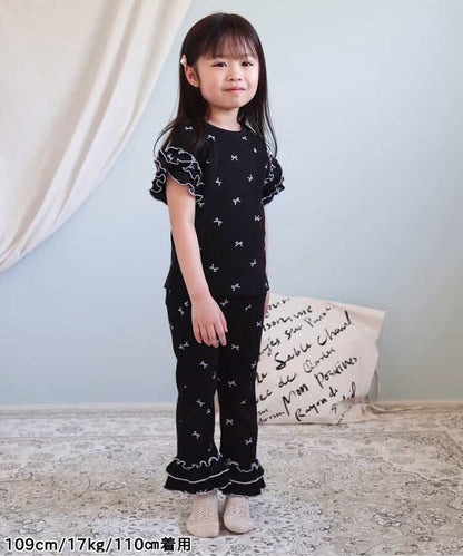 日本童裝 apres les cours 華夫格荷葉邊上衣 80-140cm 女童款 夏季 TOPS
