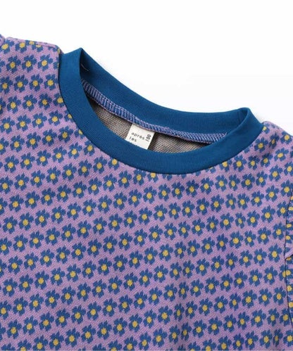 日本童裝 apres les cours 荷葉肩花花提花上衣 80-140cm 女童款 夏季 TOPS