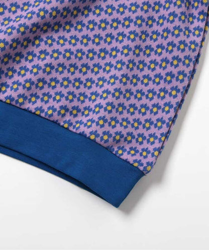 日本童裝 apres les cours 荷葉肩花花提花上衣 80-140cm 女童款 夏季 TOPS