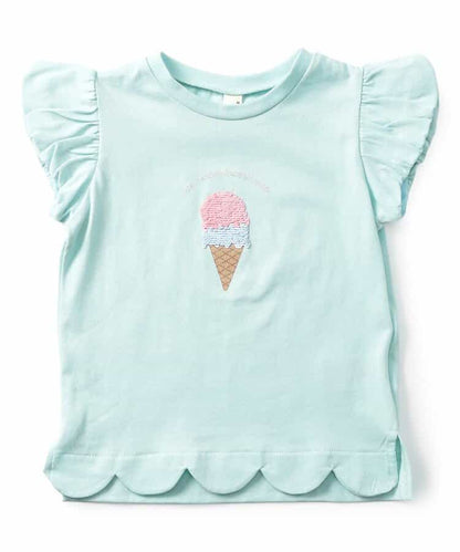 日本童裝 apres les cours 波浪邊上衣 80-140cm 女童款 夏季 TOPS