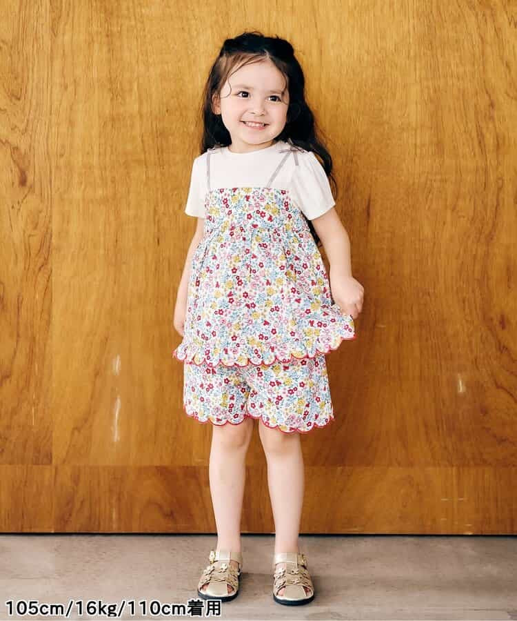 日本童裝 apres les cours 碎花拼接上衣 80-140cm 女童款 夏季 TOPS