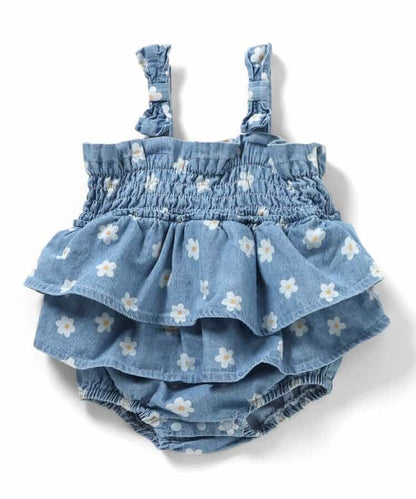 日本童裝 apres les cours 印花背帶連衣 70-80cm 女童款 初生嬰兒 夏季 Jumpsuit