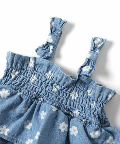 日本童裝 apres les cours 印花背帶連衣 70-80cm 女童款 初生嬰兒 夏季 Jumpsuit