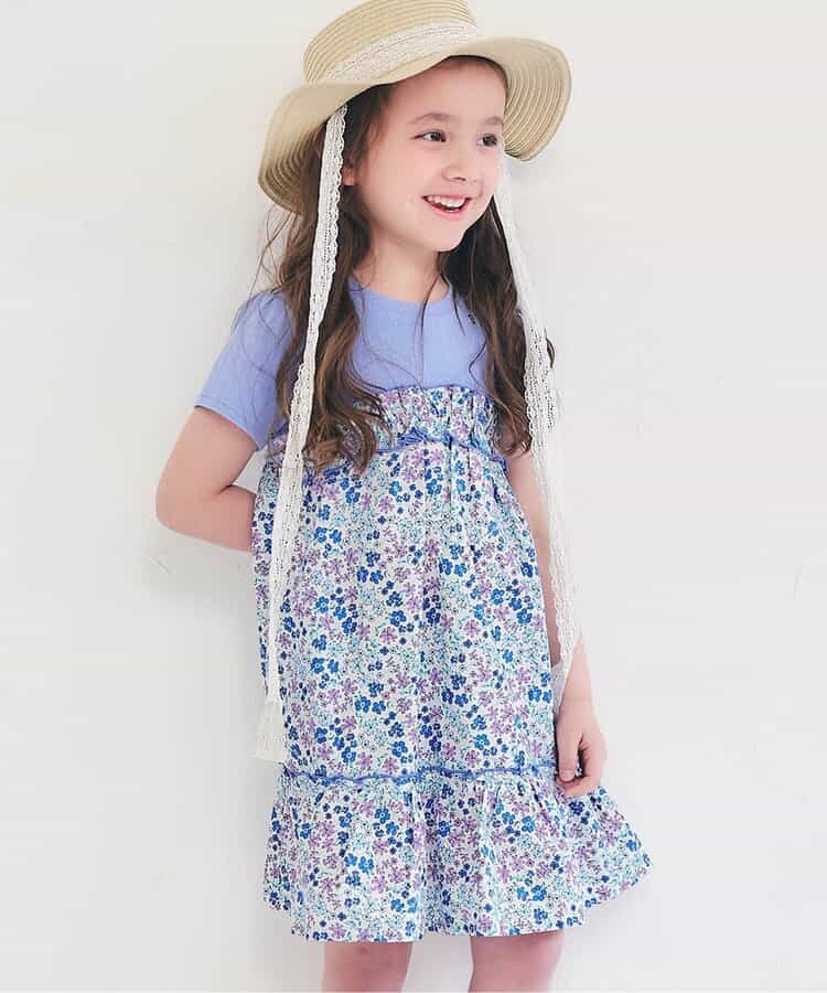 日本童裝 apres les cours 碎花拼接連身裙 80-140cm 女童款 夏季 DRESSES