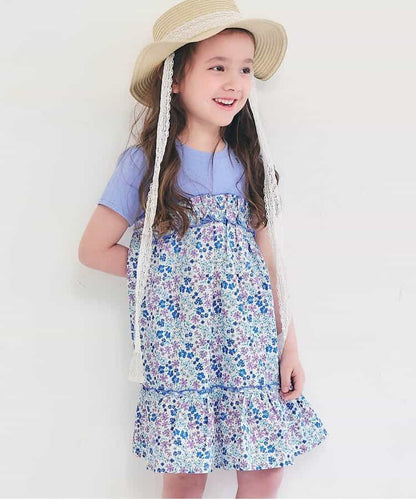 日本童裝 apres les cours 碎花拼接連身裙 80-140cm 女童款 夏季 DRESSES