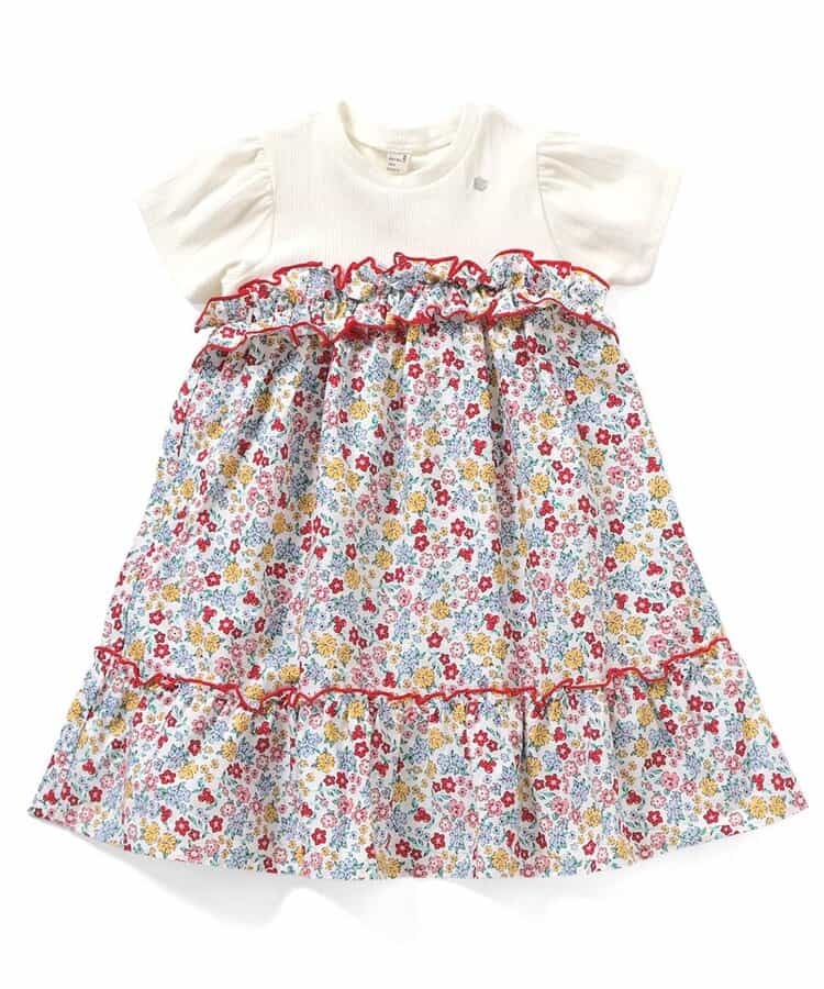 日本童裝 apres les cours 碎花拼接連身裙 80-140cm 女童款 夏季 DRESSES
