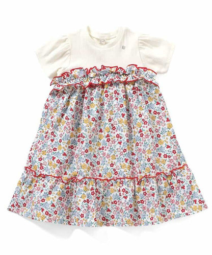 日本童裝 apres les cours 碎花拼接連身裙 80-140cm 女童款 夏季 DRESSES
