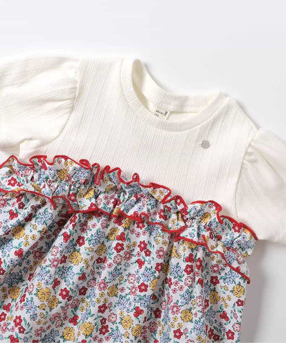 日本童裝 apres les cours 碎花拼接連身裙 80-140cm 女童款 夏季 DRESSES