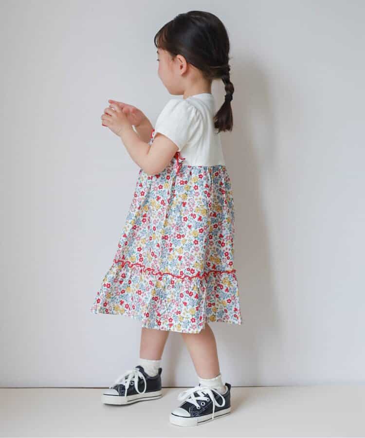 日本童裝 apres les cours 碎花拼接連身裙 80-140cm 女童款 夏季 DRESSES