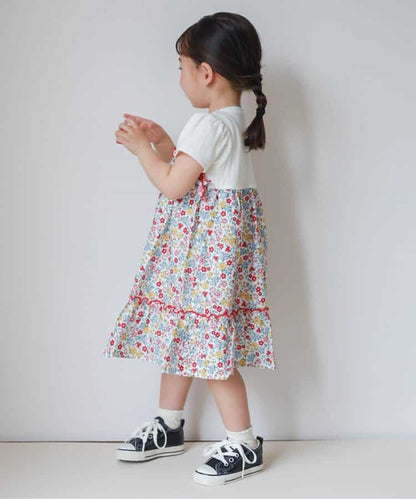 日本童裝 apres les cours 碎花拼接連身裙 80-140cm 女童款 夏季 DRESSES