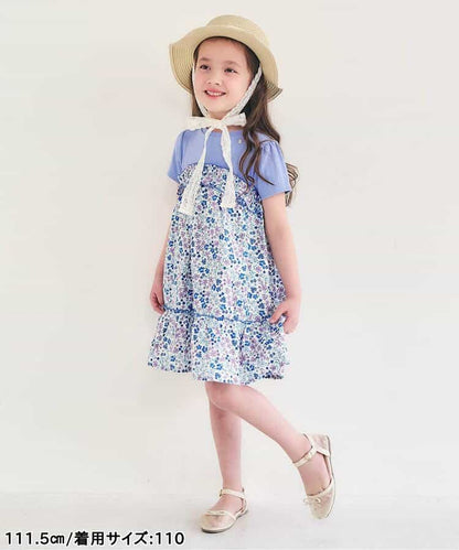 日本童裝 apres les cours 碎花拼接連身裙 80-140cm 女童款 夏季 DRESSES