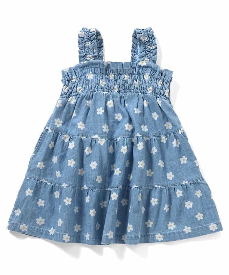 日本童裝 apres les cours 印花緞帶連身裙 80-140cm 女童款 夏季 DRESSES