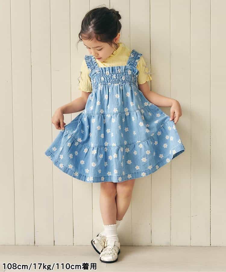 日本童裝 apres les cours 印花緞帶連身裙 80-140cm 女童款 夏季 DRESSES