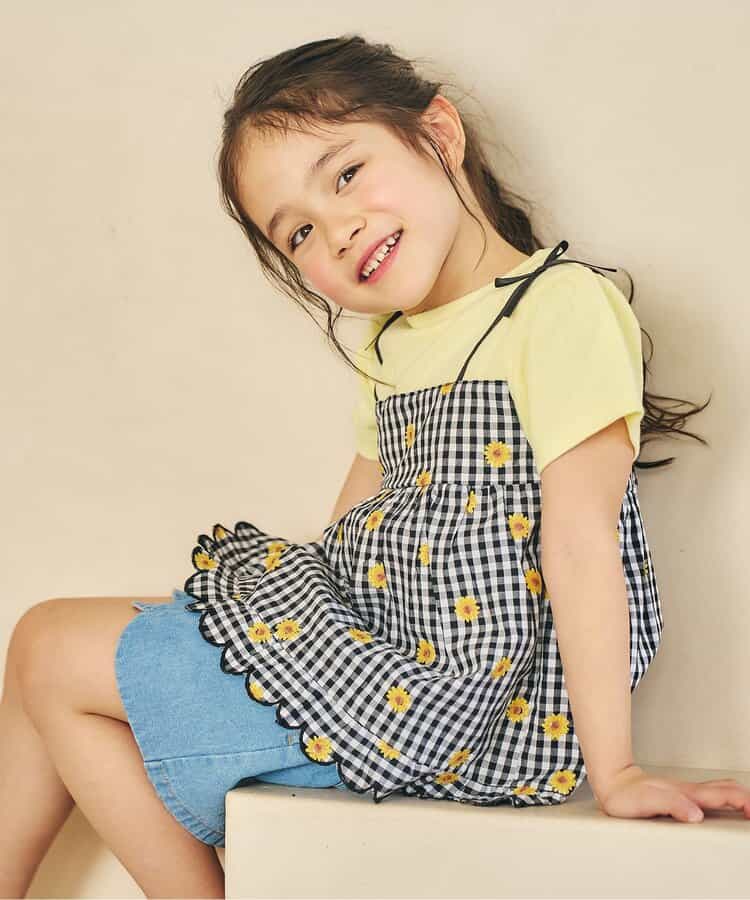 日本童裝 apres les cours 碎花拼接上衣 80-140cm 女童款 夏季 TOPS