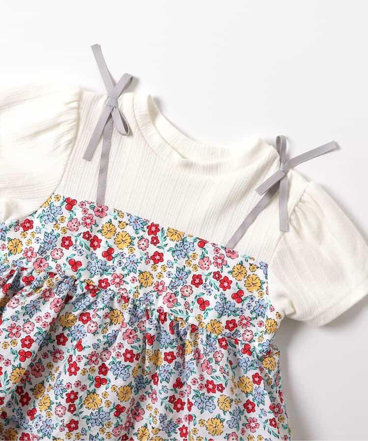 日本童裝 apres les cours 碎花拼接上衣 80-140cm 女童款 夏季 TOPS