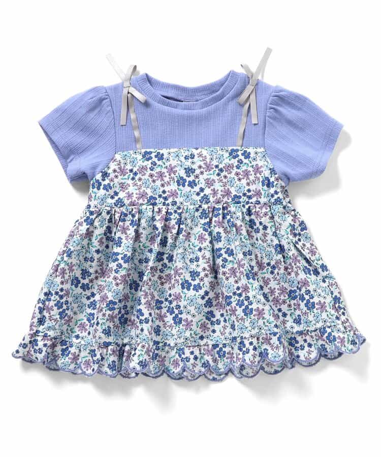 日本童裝 apres les cours 碎花拼接上衣 80-140cm 女童款 夏季 TOPS