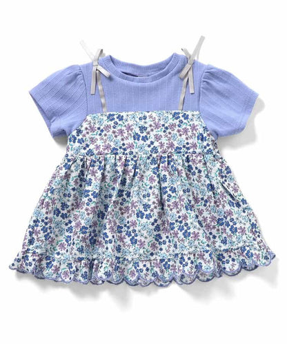 日本童裝 apres les cours 碎花拼接上衣 80-140cm 女童款 夏季 TOPS