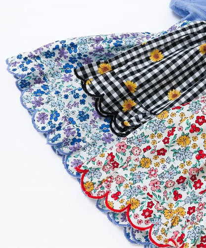 日本童裝 apres les cours 碎花拼接上衣 80-140cm 女童款 夏季 TOPS