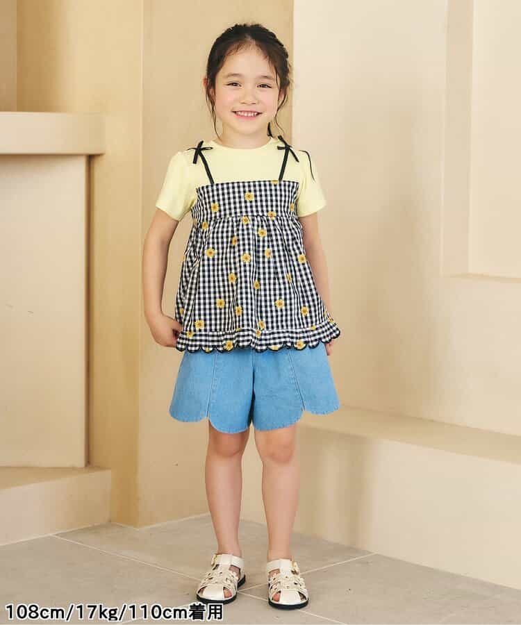 日本童裝 apres les cours 碎花拼接上衣 80-140cm 女童款 夏季 TOPS