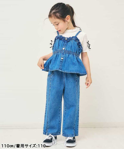 日本童裝 apres les cours 提花袖緞帶上衣 80-140cm 女童款 夏季 TOPS