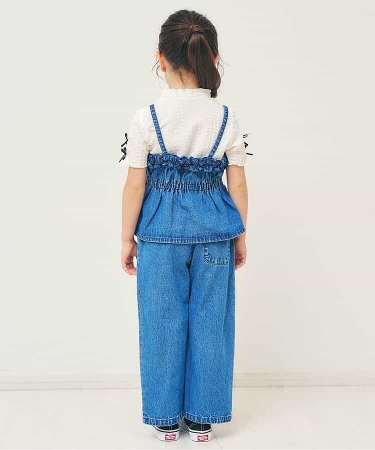日本童裝 apres les cours 提花袖緞帶上衣 80-140cm 女童款 夏季 TOPS